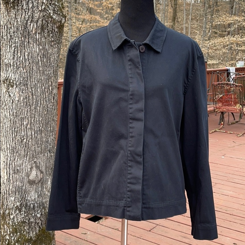 Talbots Black Cotton/Spandex Stretch Jacket  Sz. M